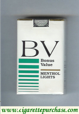 BV Bonus Value Menthol Lights cigarettes USA